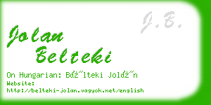 jolan belteki business card